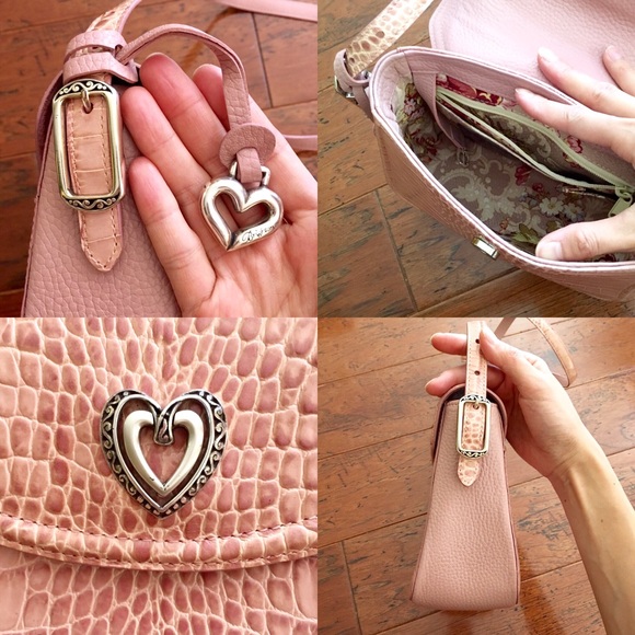 Brighton pink crocodile shoulder bag - Picture 4 of 4